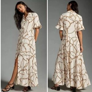NWT Maeve Maxi Dress With Gold Chain Pattern
